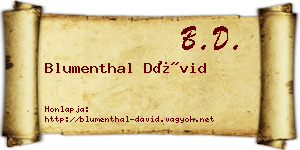Blumenthal Dávid névjegykártya